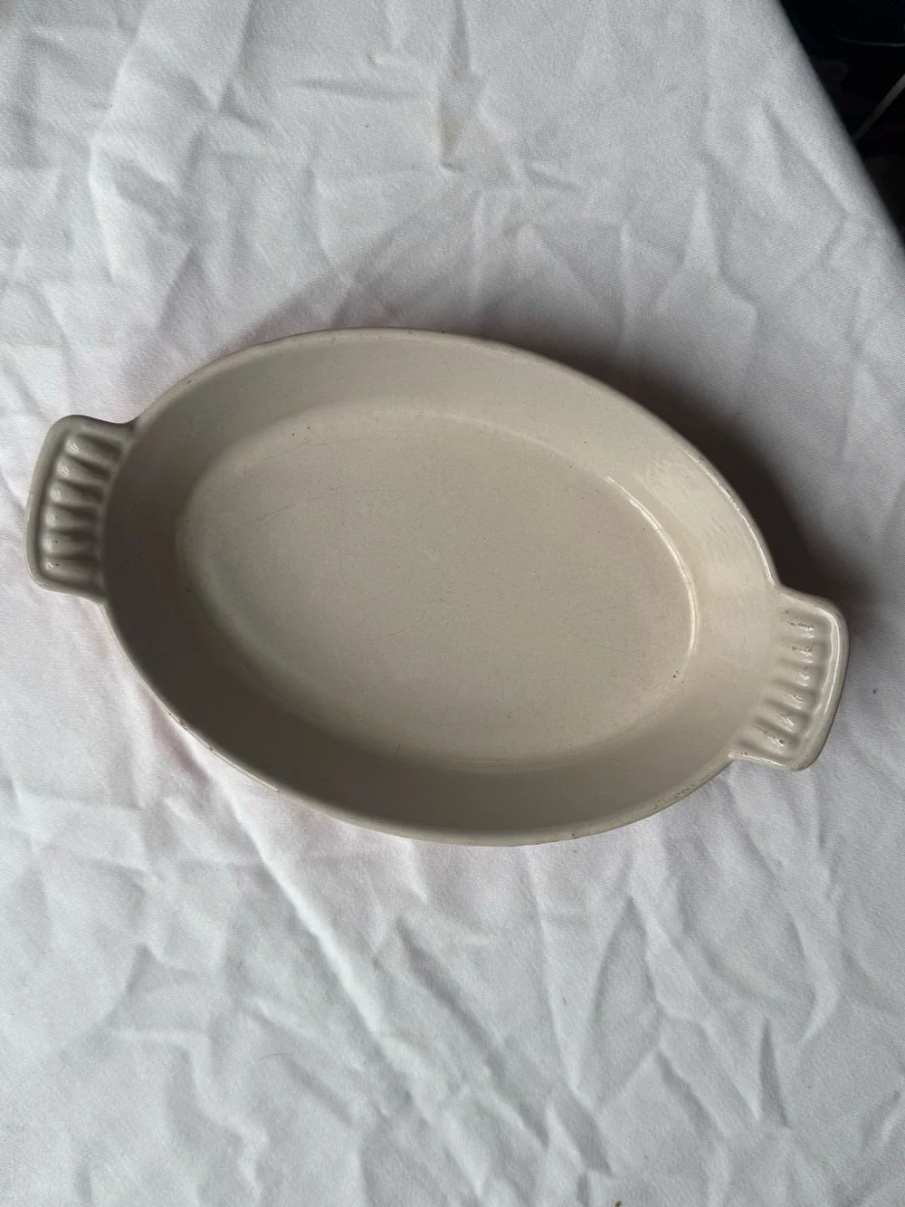 Le Creuset Cerise Red Oval Stoneware Au Gratin Baking Dish #20 Oven to Table